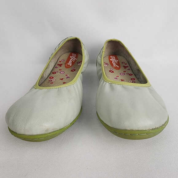 Softinos Green Leather Ballet Flats Size 10 - Picture 4 of 10